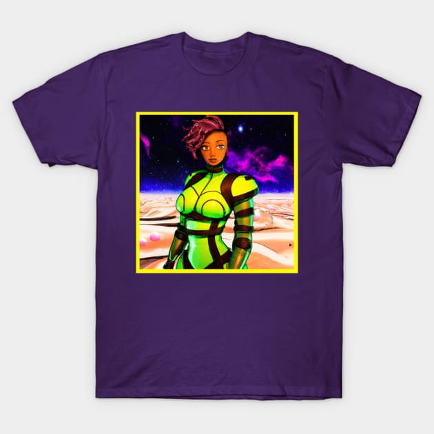 Anime Girl with Green Spacesuit T-Shirt by Starbase79